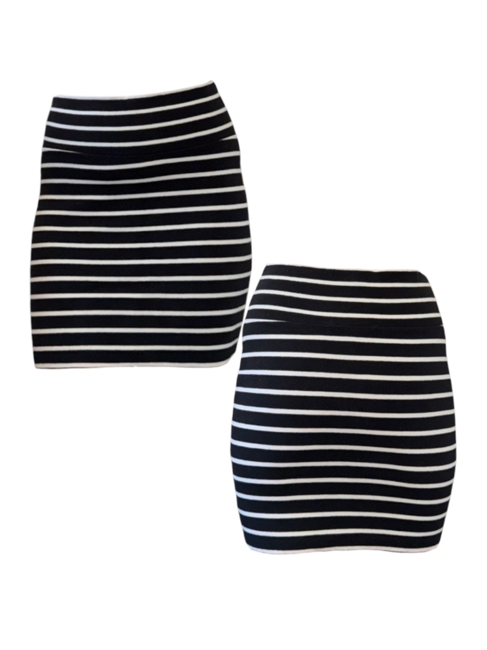 Black and White Striped Skirt